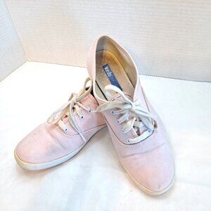 VINTAGE ~ PASTEL PINK CANVAS ~ SNEAKER TENNIS SHOE  ~ CLASSIC 90s ~KEDS~  SZ 8